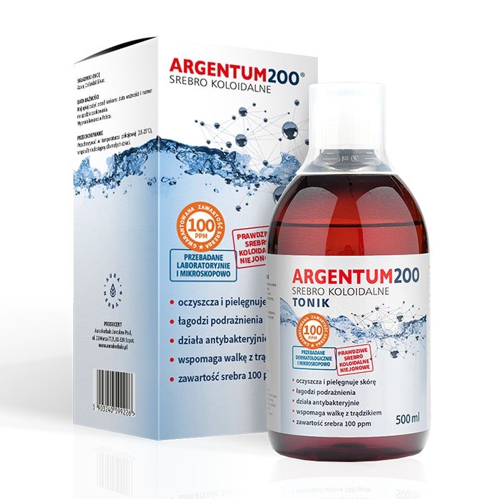 Aura Herbals - AURA HERBALS Koloidné striebro 100 ppm, Argentum 200, tonikum (500 ml)