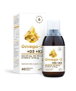 Aura Herbals - Omega-3 370 DHA / 700 EPA + D3 2000 IU + K2 (200 ml)