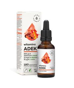 Aura Herbals - AURA HERBALS Vitamíny ADEK, A + D3 2000IU + E + K2 (30 ml)