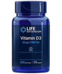 Life Extension - LIFE EXTENSION Vitamin D3, 1000 IU, 25 mcg, EU version (250 caps)