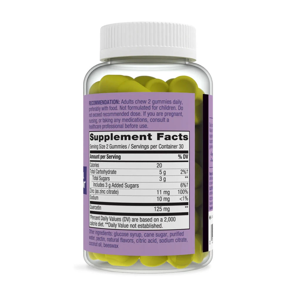 Nature's Way - Žuvačky s kvercetínom a zinkom Nature's Way (60 žuvačiek, citrónové) – Obrázok 2