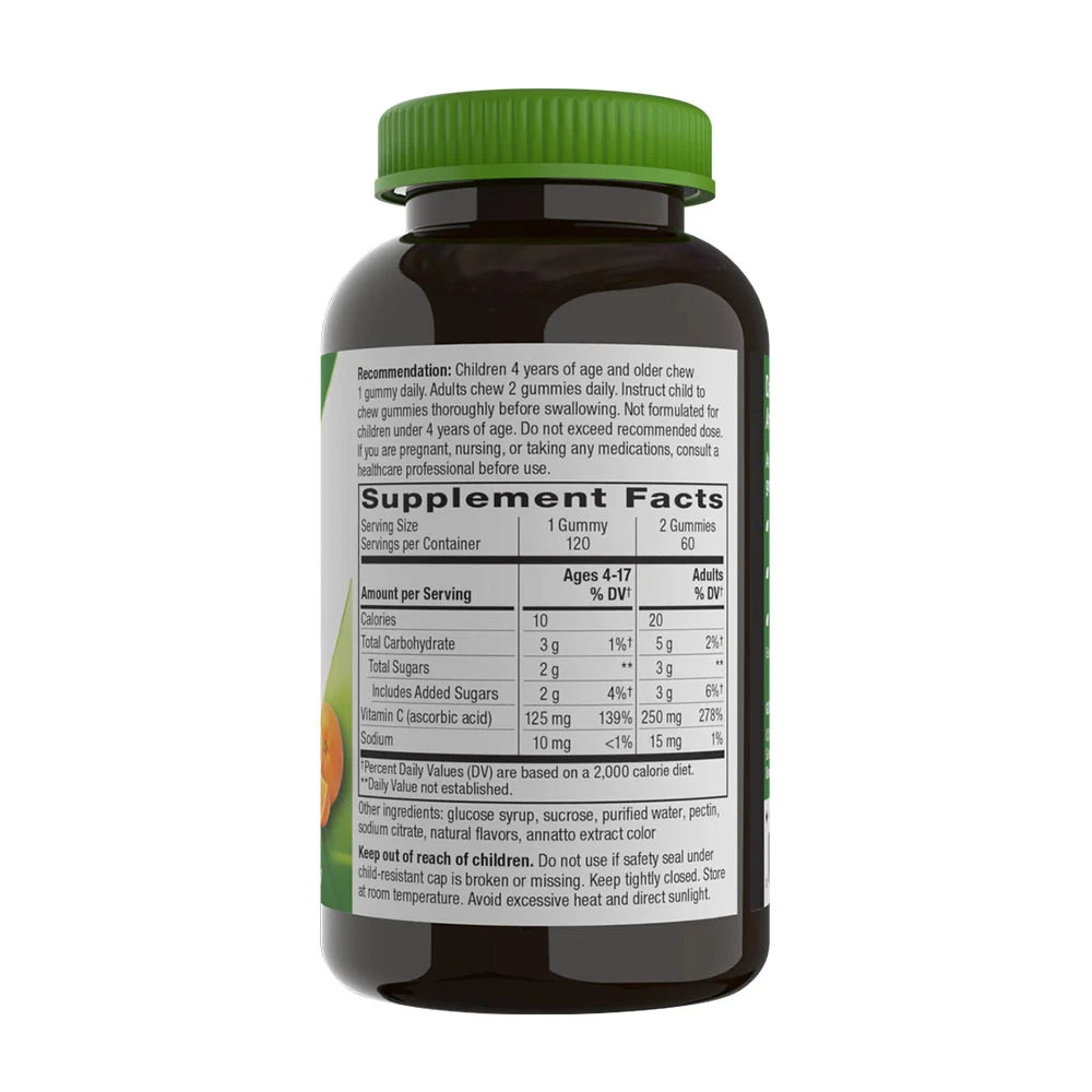 Nature's Way - Vitamín C vo forme gumových cukríkov (120 gumeniek) – Obrázok 2