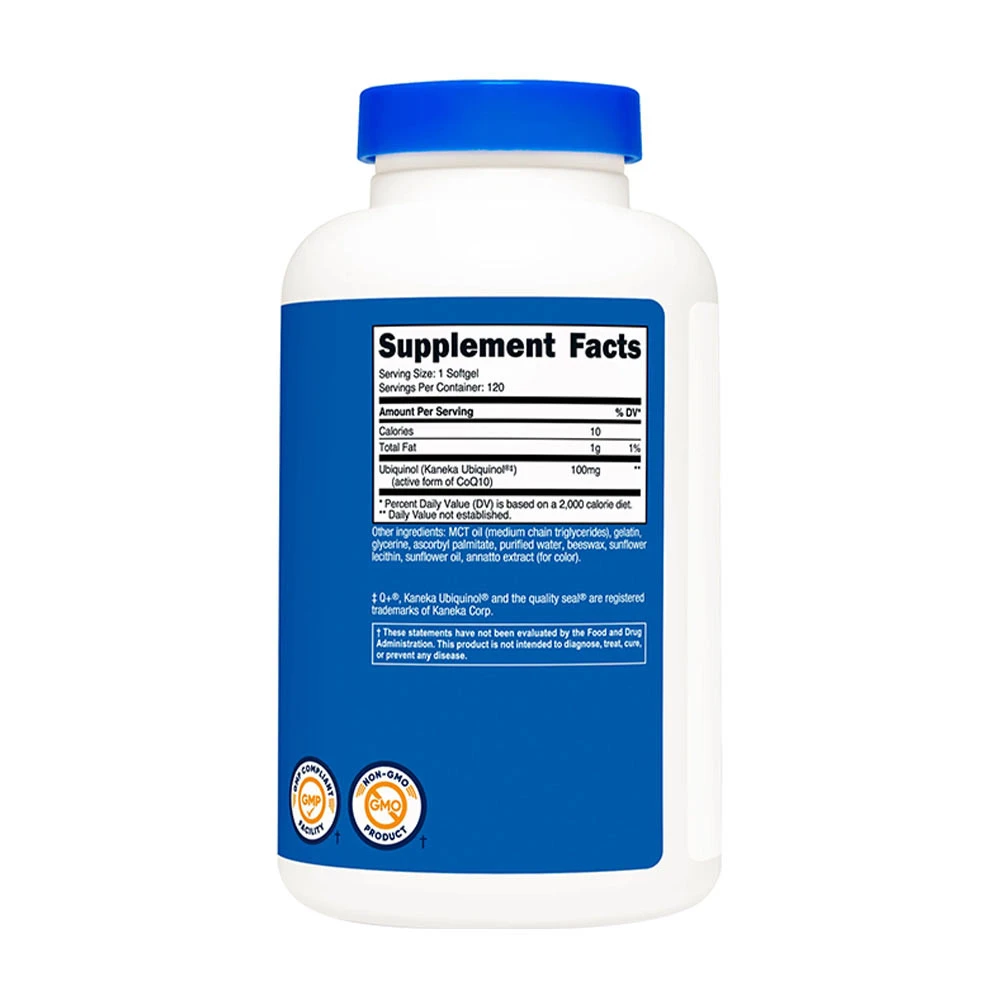 Nutricost - Ubichinol 100 mg (120 mäkkých kapsúl) – Obrázok 2