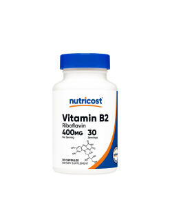 Nutricost - Vitamín B2 Riboflavín 400 mg (30 kapsúl)