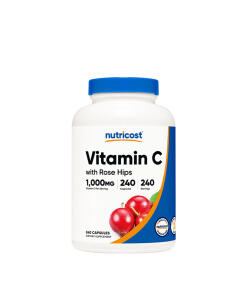 Nutricost - Vitamín C s šípkami v kapsulách (240 kapsúl)