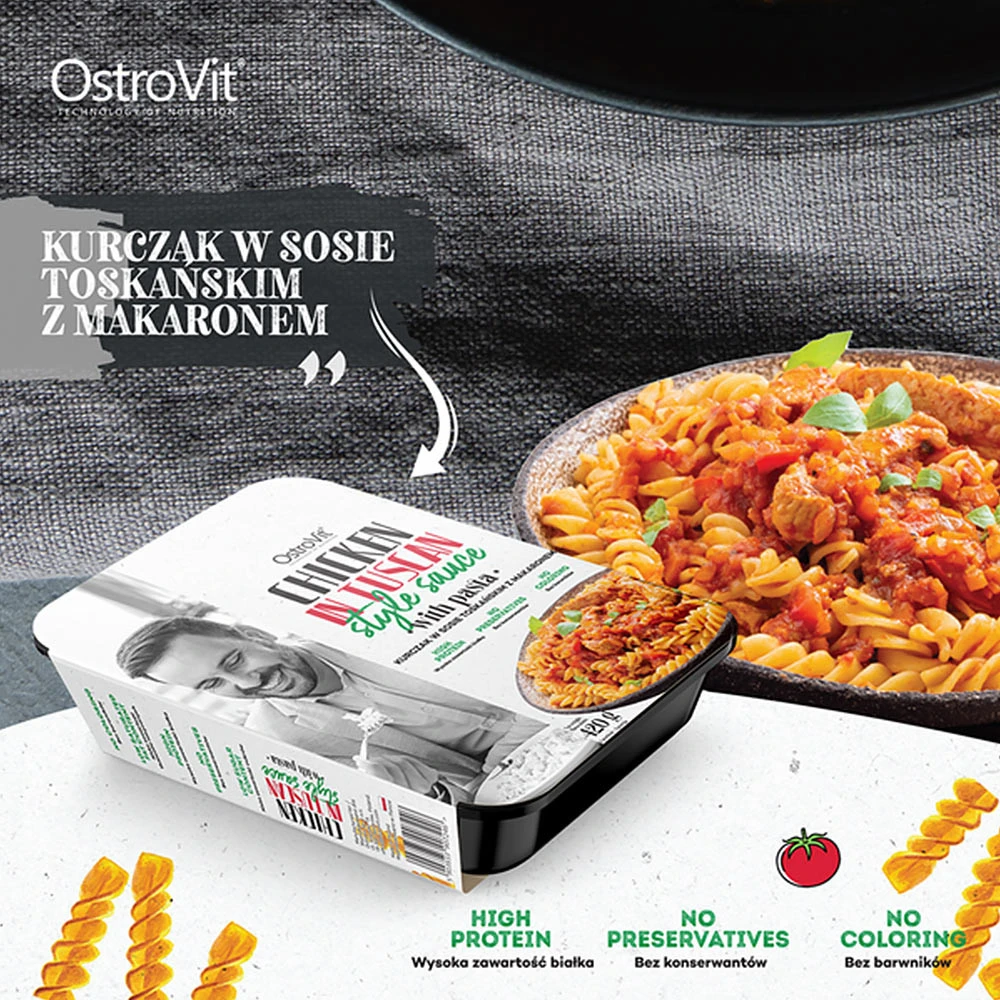 OstroVit - Kuracie mäso v toskánskej omáčke s cestovinami (420 g) – Obrázok 7