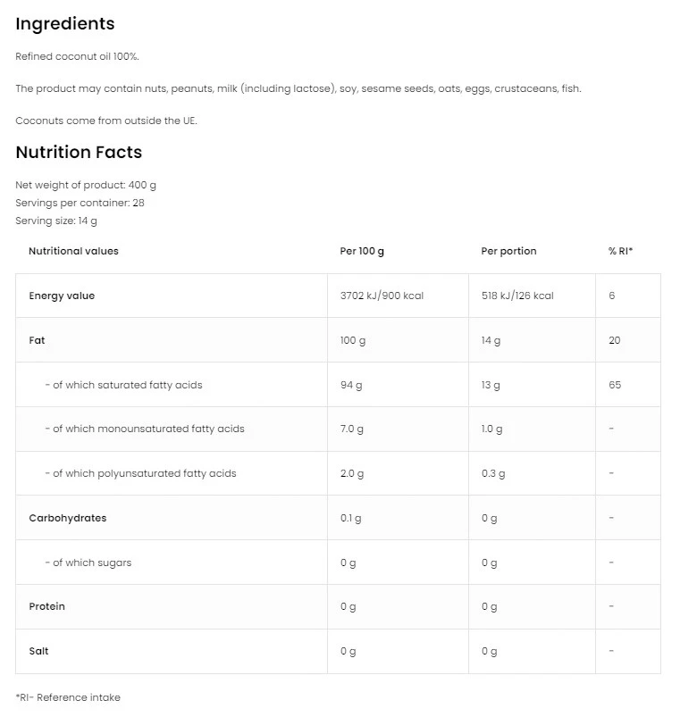 OstroVit - Kokosový olej (400 g) – Obrázok 7