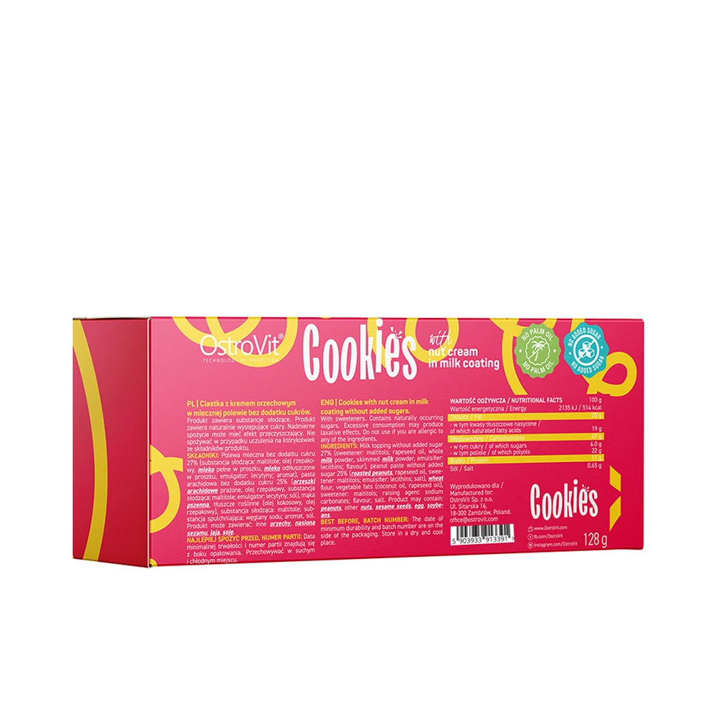 OstroVit - Arašidový krém s cookies a mliečnou polevou (128 g) – Obrázok 4