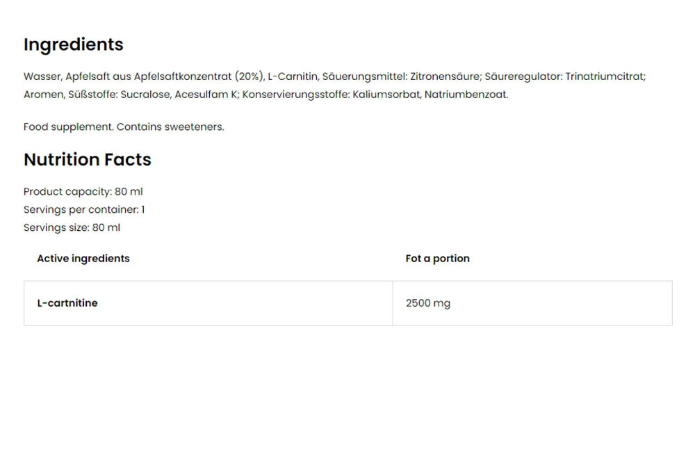 OstroVit - OstroVit L-karnitín SHOT (80 ml, Grapefruit Citrón Limetka) – Obrázok 2