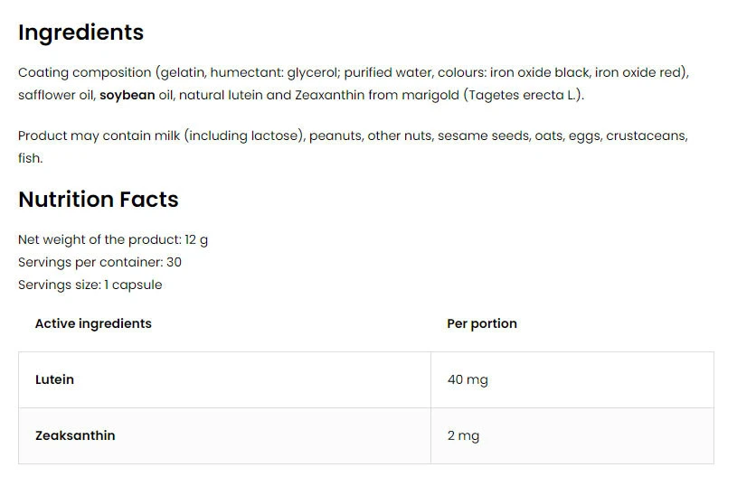 OstroVit - OstroVit Lutein FORTE (30 mäkkých kapsúl) – Obrázok 4