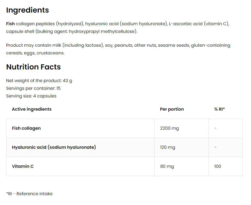 OstroVit Pharma Morský kolagén (60 kapsúl) – Obrázok 7