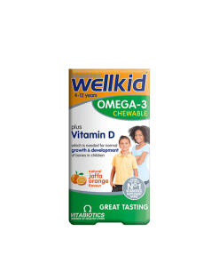 Vitabiotics - Vitabiotics Wellkid Omega-3 Žuvacie (60 kapsúl, pomarančové)