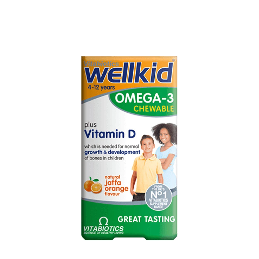 Vitabiotics - Vitabiotics Wellkid Omega-3 Žuvacie (60 kapsúl, pomarančové)