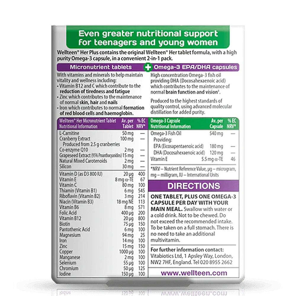 Vitabiotics - Vitabiotics Wellteen pre ňu Plus (56 tabliet)