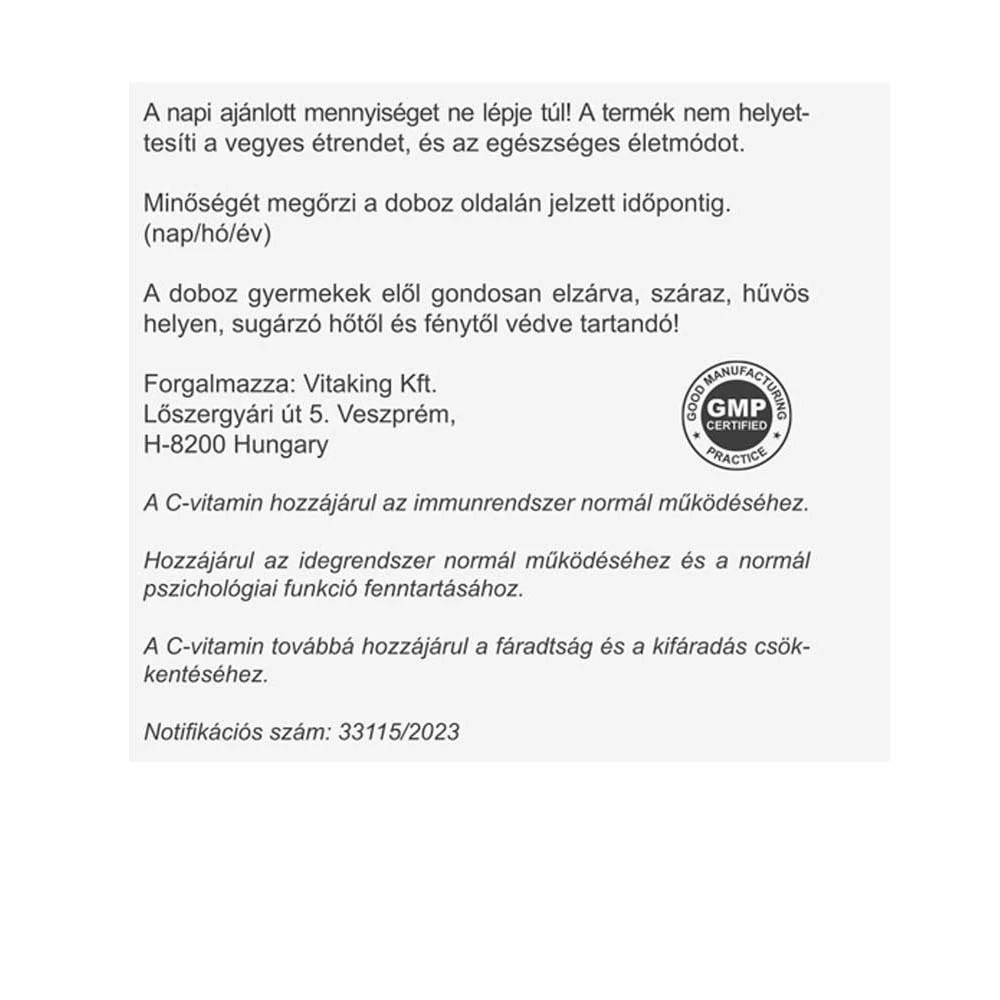 Vitaking - Okamžitý najvyšší prášok s vitamínom C (400 g, citrón) – Obrázok 7