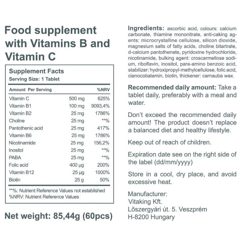 Vitaking - Vitaking Stress B-komplex Multivitamín (60 tabliet) – Obrázok 3