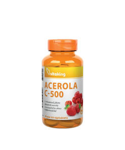 Vitaking - Vitamín C-500 s acerolou a malinou (40 žuvacích tabliet, balenie s príchuťou jahody)