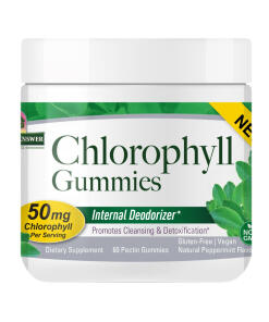 Nature's Answer - Žuvačky s chlorofylom, 50 mg (prírodná mäta) - 60 pektínových žuvačiek