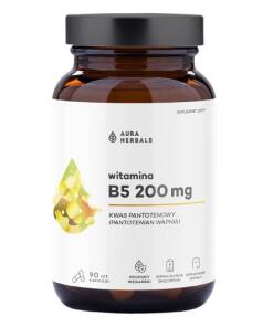 Aura Herbals - AURA HERBALS Vitamín B5 200 mg, kyselina pantoténová (90 kapsúl)