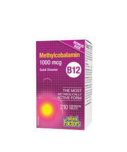 Natural Factors - Natural Factors Metilkobalamín B12 1 000 mcg (210 tabliet)