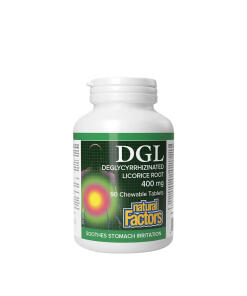 Natural Factors - Natural Factors DGL Deglycyrrhizovaný Koreň Sladkého Drievka 400 mg (90 Žuvacích Tabliet)