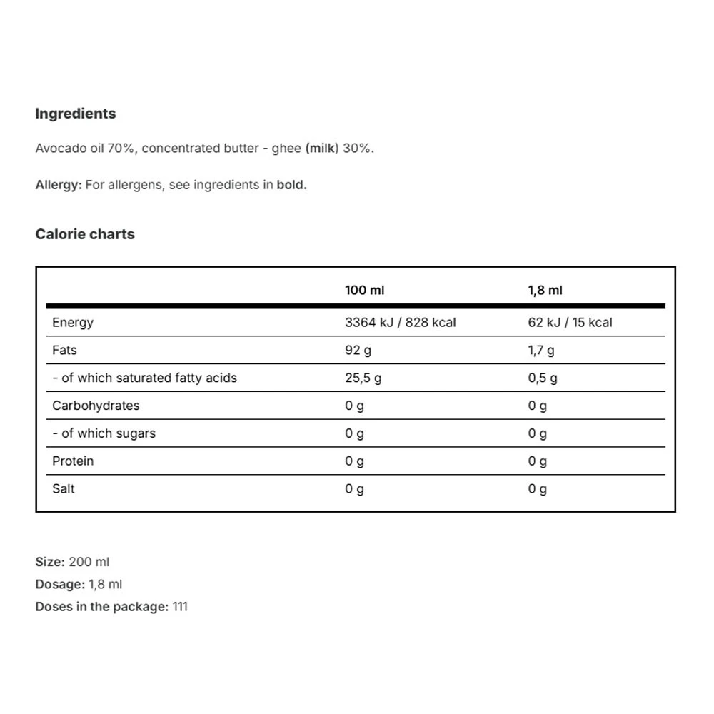 Vilgain - Ghee sprej s avokádovým olejom (200 ml) – Obrázok 2