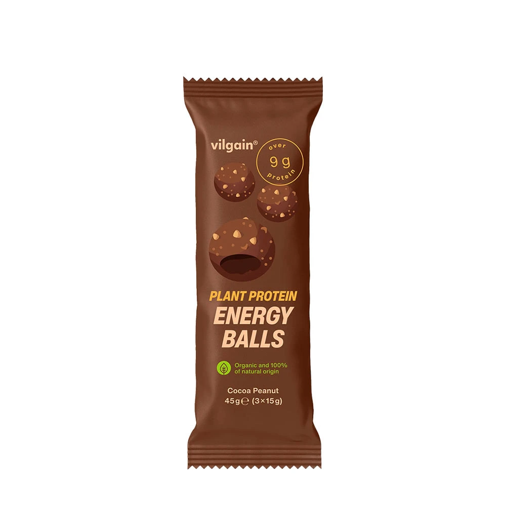 Vilgain - Bio energetické guľky Vilgain Plant Protein s kakaom a arašidmi (45 g)