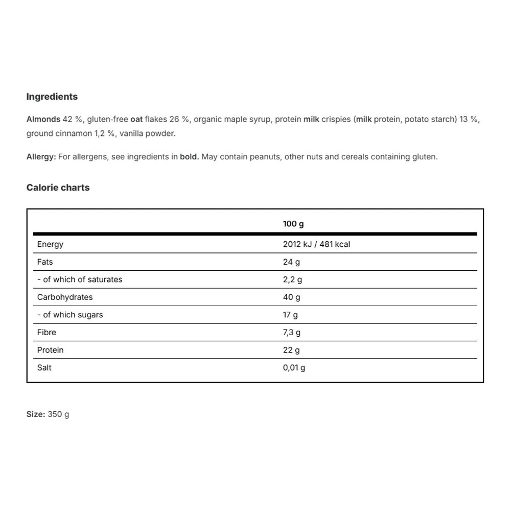 Vilgain - Proteínová granola s cínom Vilgain (350 g) – Obrázok 2